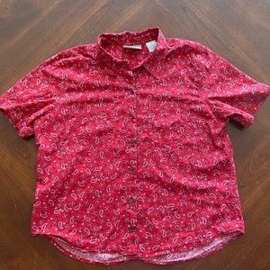 Vintage Liz Claiborne Bandana/Paisley Print Top